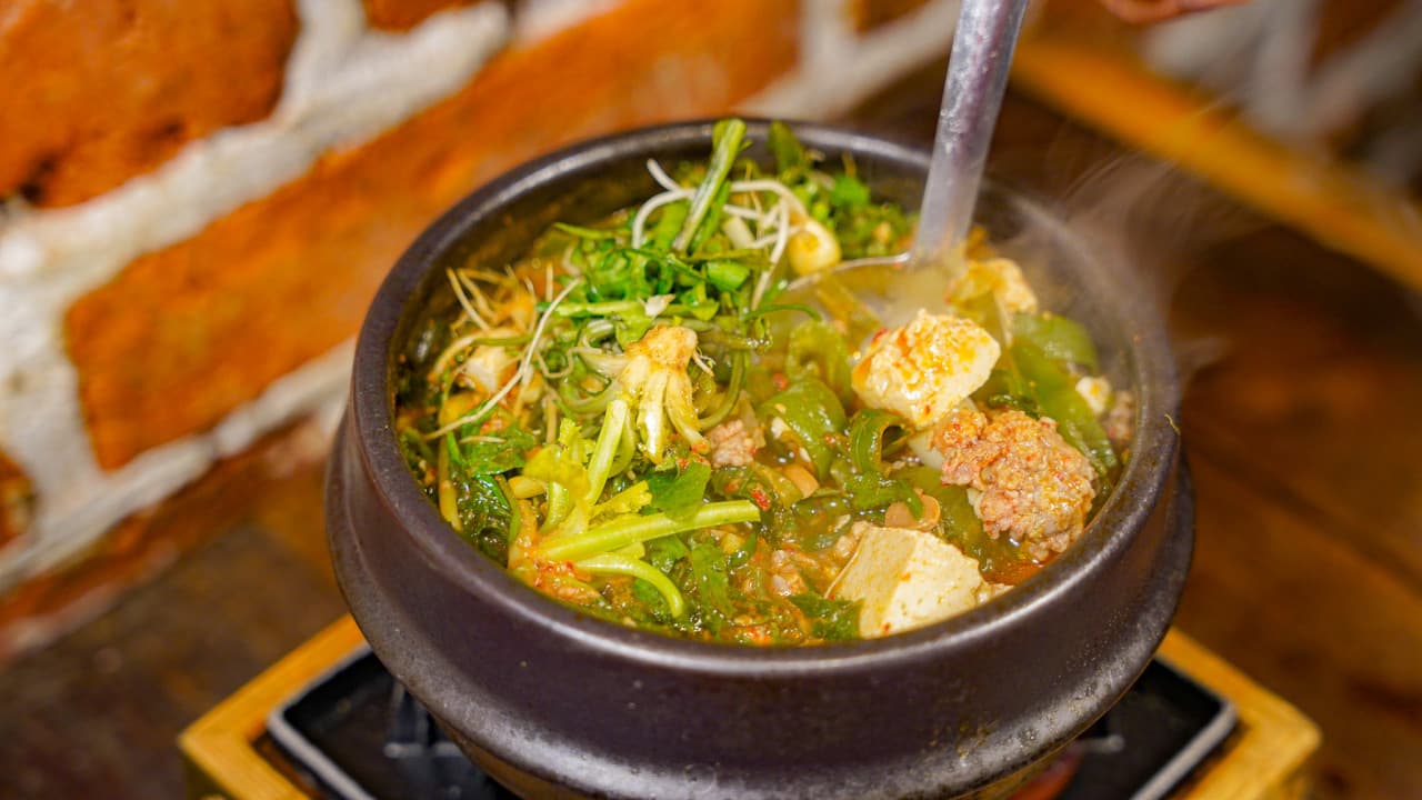 마약 된장찌개 Addictive Doenjang Stew — Doma Hongdae Korean BBQ (烤肉 · 구운고기) menu · 도마 홍대본점 식사
